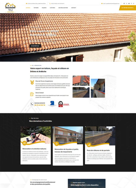 Site wjrenovation.fr - Références Panda Marketing Digital