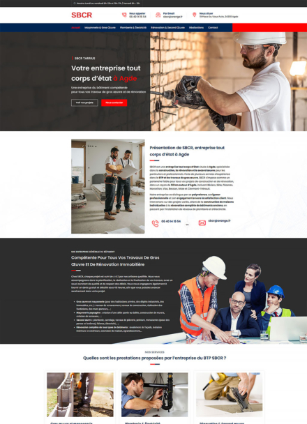 Site SBCR maçonnerie - Références Panda Marketing Digital