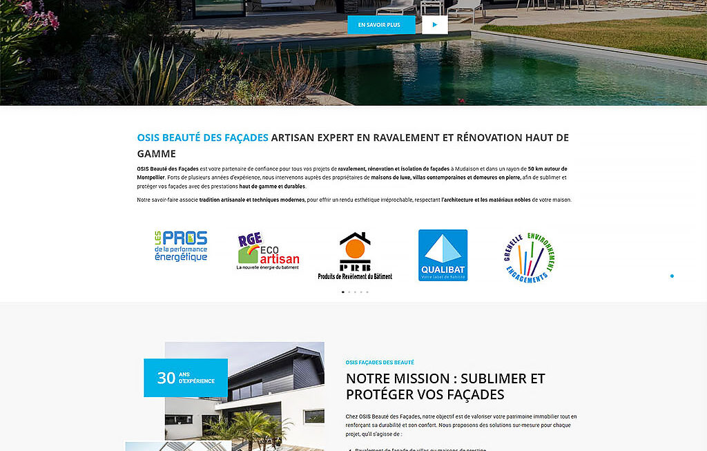 OSIS la beauté des façades projet réalisé par l'agence Panda Marketing Digital