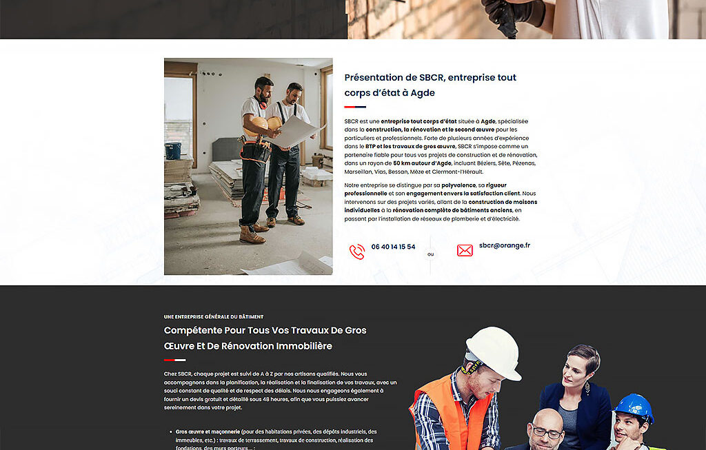 SCBR Maçonnerie projet réalisé par l'agence Panda Marketing Digital