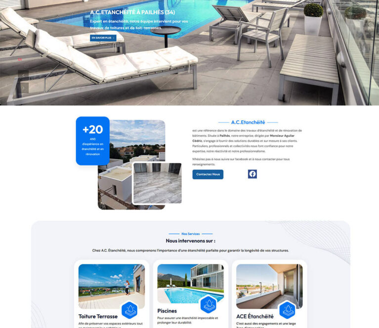 A.C Etanchéité projet réalisé par l'agence Panda Marketing Digital