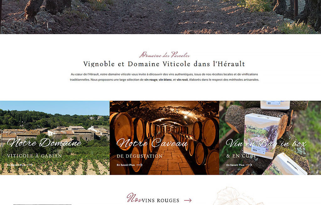 Le domaine des Pascales - projet réalisé par l'agence Panda Marketing Digital