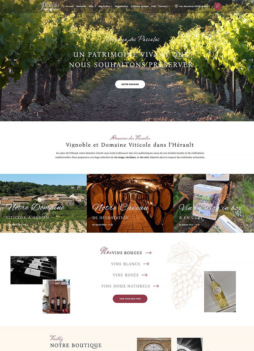 Le domaine des Pascales - projet réalisé par l'agence Panda Marketing Digital